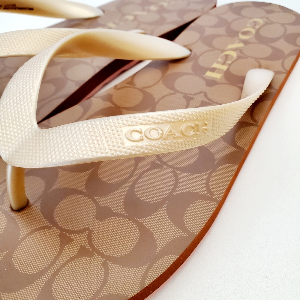 Coach ZAK Signature Flip Flop Sandals Size 9/10 - Picture 5 of 7